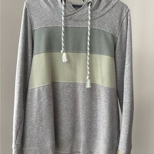 Maurices Gray and Green Colorblock Hoodie